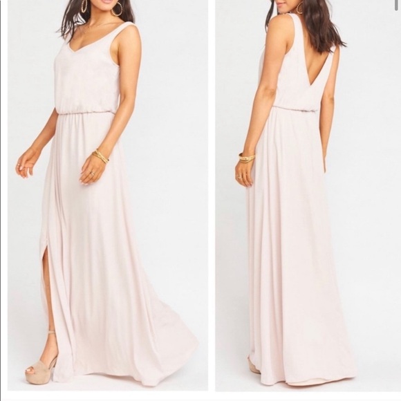 SMYM Kendall Maxi Dress Show Me The Ring Pink Tan - Picture 1 of 8